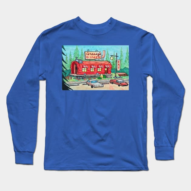 Greasy's Diner Long Sleeve T-Shirt by emmawtj